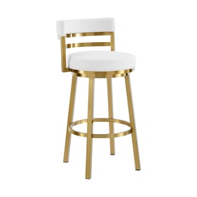 Luxur Living Kolasa White 30 Inch Swivel Bar Stool