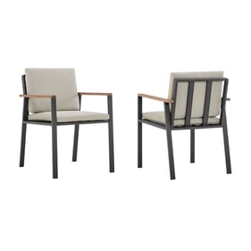 2 Luxur Living Harwadi Taupe Outdoor Patio Dining Chairs