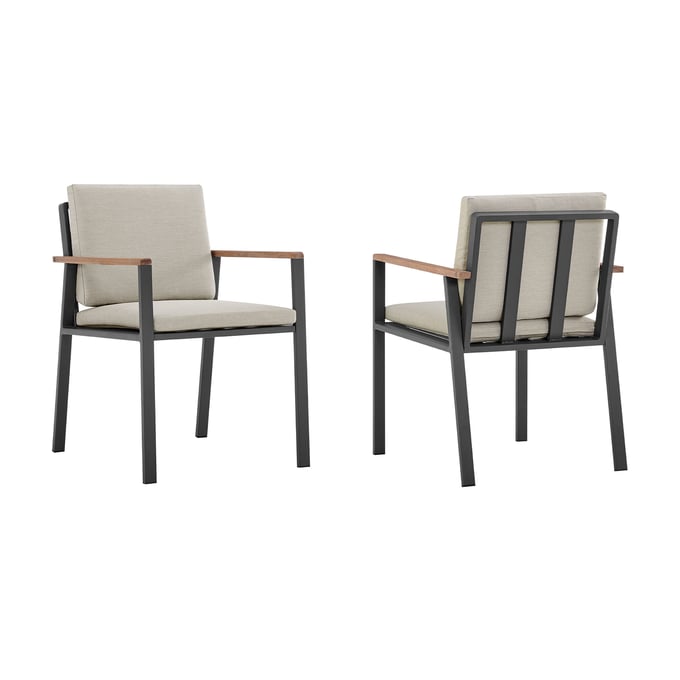 2 Luxur Living Harwadi Taupe Outdoor Patio Dining Chairs LUX-LCNOCHBE