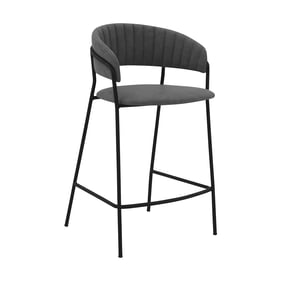 Luxur Living Gunda Gray Black 26 Inch Counter Height Stool