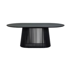 Luxur Living Khodad Black 79 Inch Wood Oval Dining Table