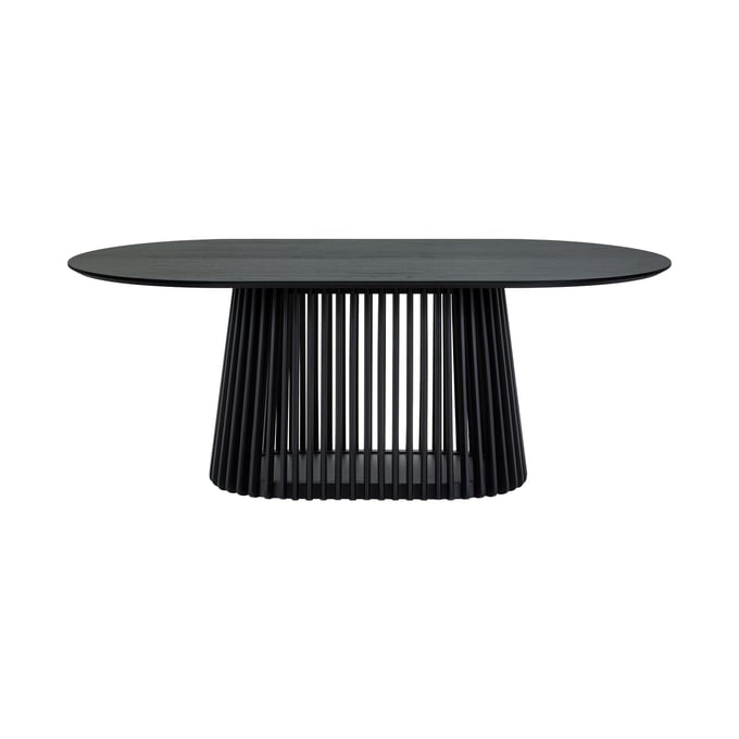 Luxur Living Khodad Black 79 Inch Wood Oval Dining Table LUX-LCPADIBLK