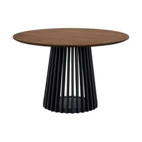 Luxur Living Khodad Brown Black Base 47 Inch Round Dining Table