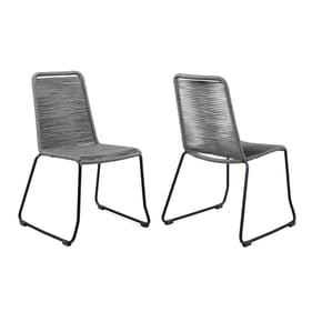 2 Luxur Living Kamtha Shades Grey Rope Outdoor Dining Chairs