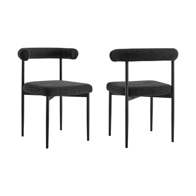 2 Luxur Living Kolwihir Black Iron Dining Chair LUX-LCSNSIBLK