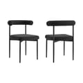 Kolwihir Dining Chair with Matte Black Iron and Black Fabric - Set of 2