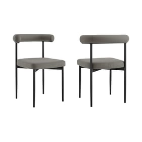 2 Luxur Living Kolwihir Light Gray Black Iron Dining Chair