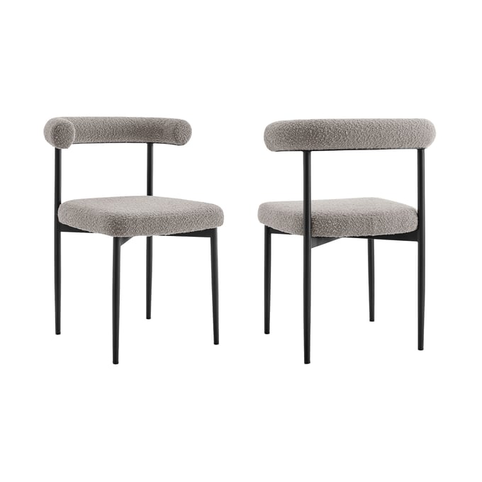 2 Luxur Living Kolwihir Gray Black Iron Dining Chair LUX-LCSNSIBLKTGRY