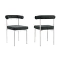 Kolwihir Dining Chair with Brushed Stainless Steel and Charcoal Fabric - Set of 2