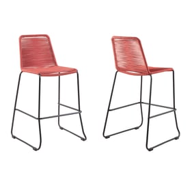 2 Luxur Living Kamtha Brick Red 26 Inch Outdoor Counter Stools