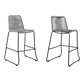 2 Luxur Living Kamtha Gray 26 Inch Outdoor Counter Stools