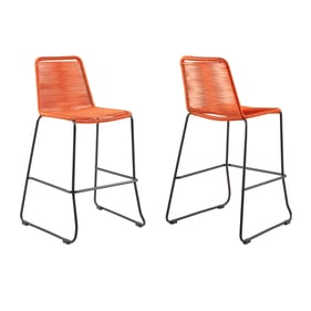 2 Luxur Living Kamtha Tangerine 26 Inch Outdoor Counter Stools