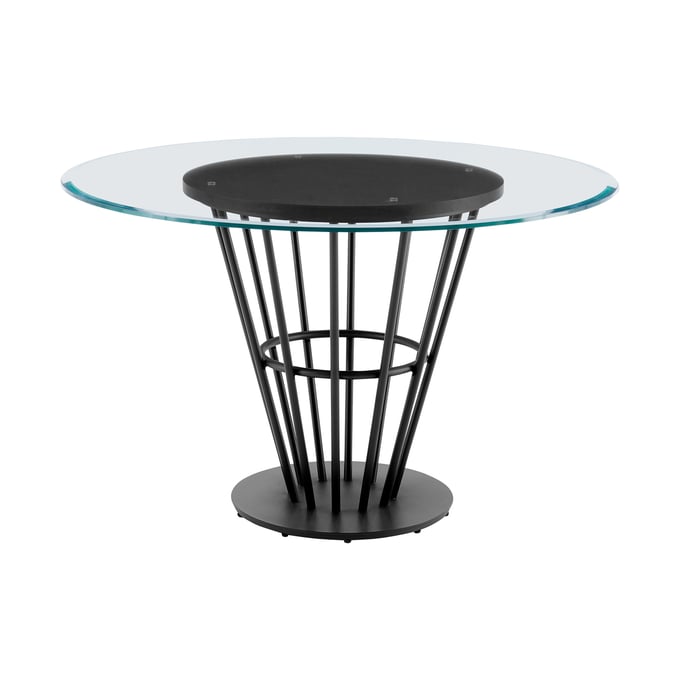 Luxur Living Kondhur Black 48 Inch Round Dining Table LUX-LCVRDIBLK