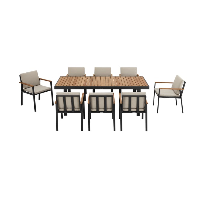 Luxur Living Harwadi Taupe Outdoor Patio 9pc Dining Set LUX-SETODNODIBE