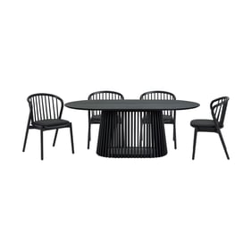 Luxur Living Khodad Khori Black 5pc Oval Dining Set