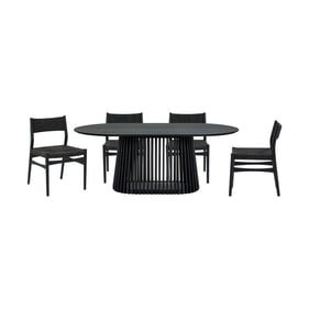 Luxur Living Khodad Khojbad Black 5pc Oval Dining Set