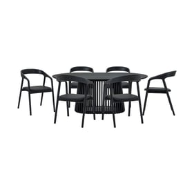 Luxur Living Khodad Khopadi Black 7pc Oval Dining Set