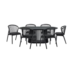 Luxur Living Khodad Khori Black 7pc Oval Dining Set