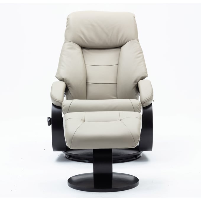 Mac Motion Relax R Putty Leather Montreal Recliner and Ottoman MAC-M058-042625