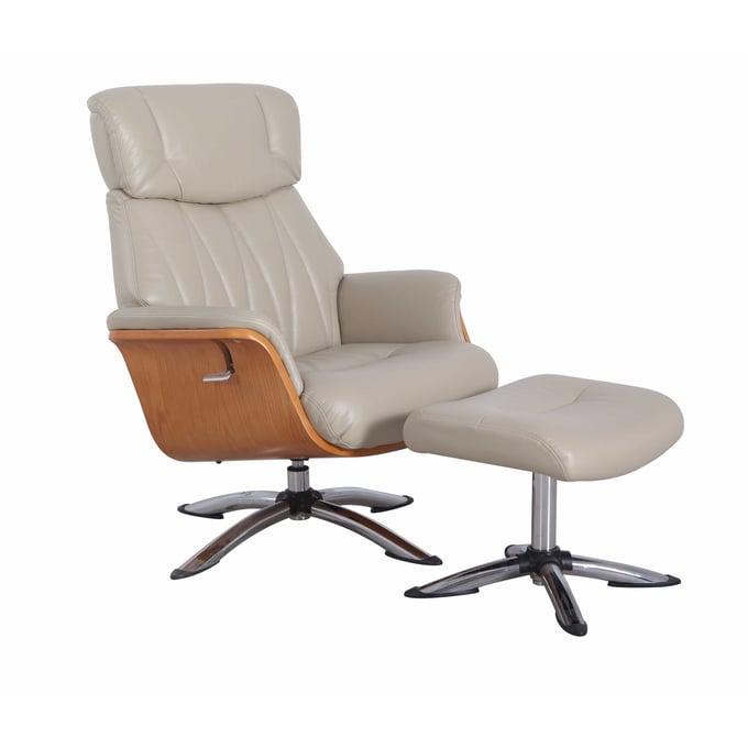 Mac Motion Relax R Cobble Leather Caitlin Recliner and Ottoman MAC-M765-530063