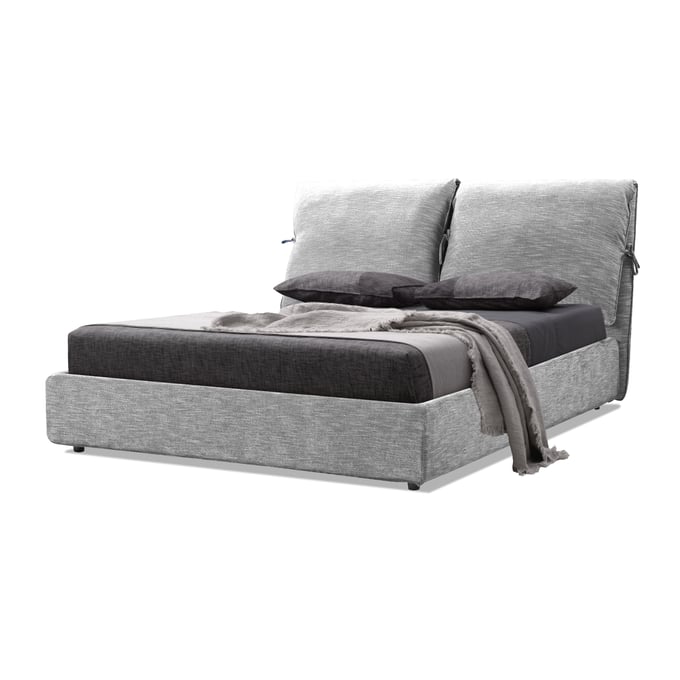 Mobital Plume Heather Grey Queen Bed MBT-BEDPLUMHEATQUEEN