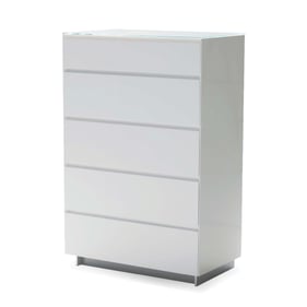 Mobital Savvy White 5 Drawers Chest