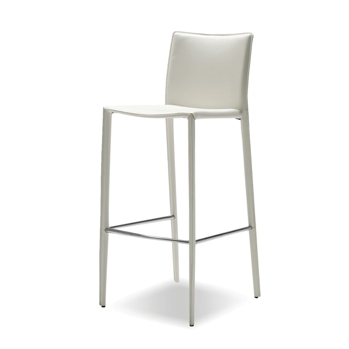 2 Mobital Zak Pure White Leather Counter Stools MBT-DCSZAKBWHIT