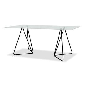 Mobital Papillon Clear Glass Black Dining Table