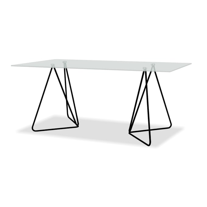 Mobital Papillon Clear Glass Black Dining Table MBT-DTAPAPICLEABLACK