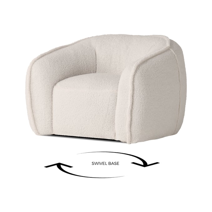 Mobital Duffy Cream Fabric Swivel Lounge Chair MBT-LCHDUFFTEDDSW