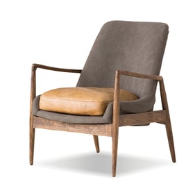 Mobital Reynolds Ash Grey Tan Lounge Chair