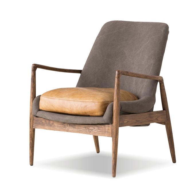 Mobital Reynolds Ash Grey Tan Lounge Chair MBT-LCHREYNGREYTAN