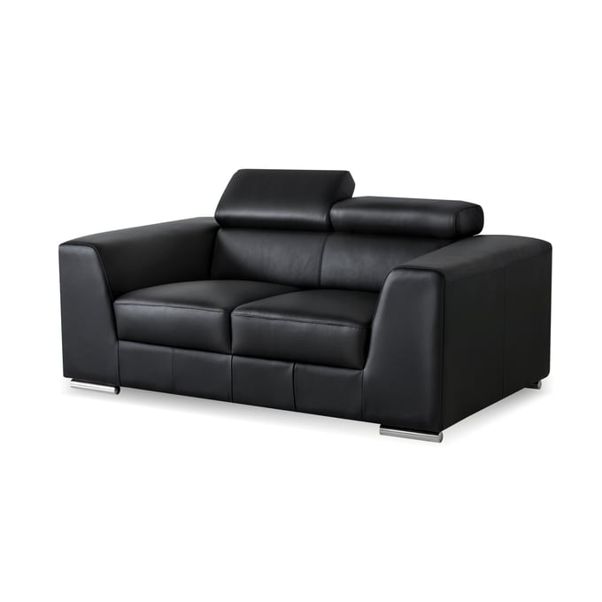 Mobital Icon Black Leather Loveseat MBT-LOVICONBLACPREMI