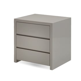 Mobital Blanche High Gloss Stone 3 Drawers Night Table