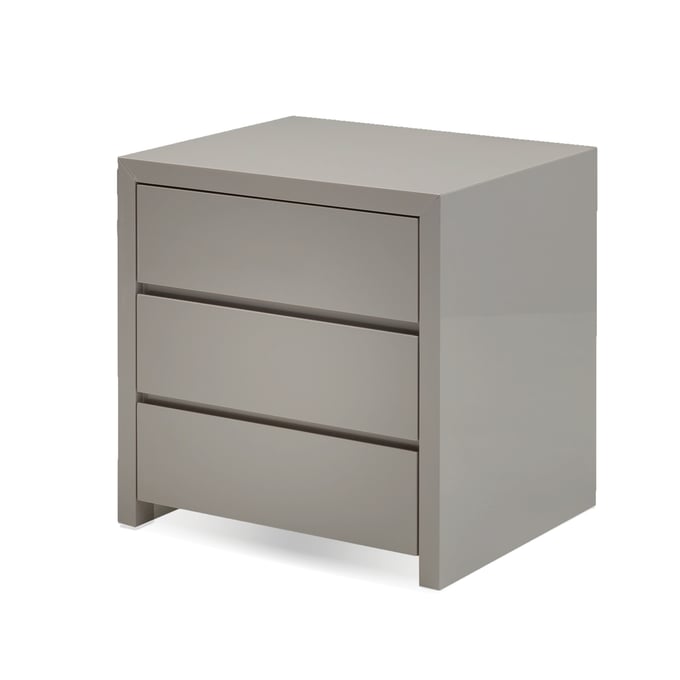 Mobital Blanche High Gloss Stone 3 Drawers Night Table MBT-NI3BLANSTON