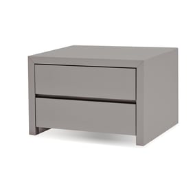 Mobital Blanche High Gloss Stone 2 Drawers Night Table