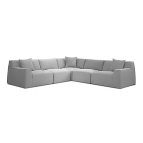 Mobital Scoop Heather Grey Fabric 5pc Sectional