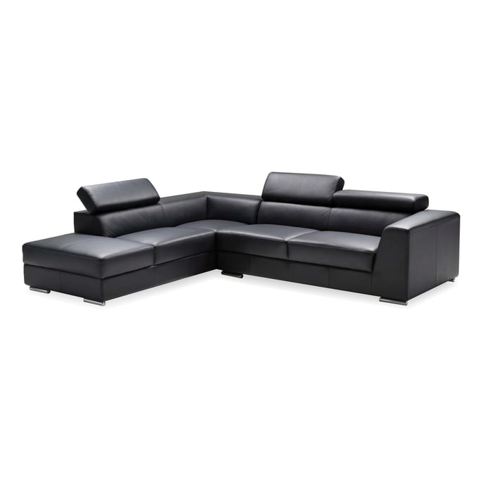 Mobital Icon Black Leather Sectional with LSF Chaise MBT-SELICONBLACPREMI