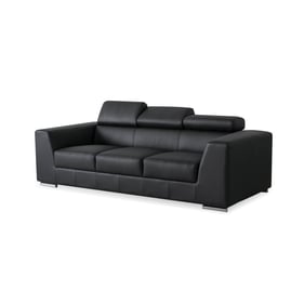 Mobital Icon Black Leather 2pc Living Room Set