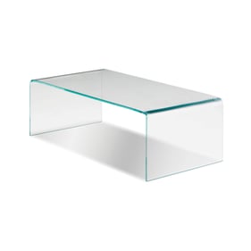 Mobital Glacier Clear Glass Rectangle Coffee Table