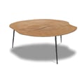 COFFEE table OAKLEY low oak veneer/black iron legs