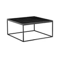 COFFEE TABLE ONIX square, semi-honed black marble top/blk PC base