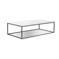 COFFEE TABLE ONIX Rect., semi-honed white marble /blk PC base