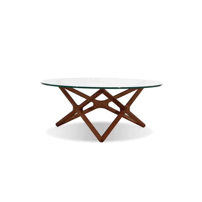 Mobital Quasar Light Walnut Clear 3pc Coffee Table Set With Low End Table MBT-WCOQUAS-OCT-S1