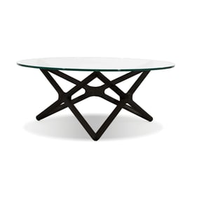 Mobital Quasar Black Clear Glass Top Coffee Table