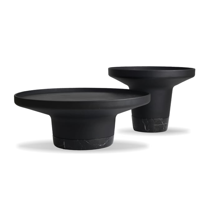 Mobital Spacer Matte Black 3pc Coffee Table Set MBT-WCOSPACMBLAMARBL-OCT-S1