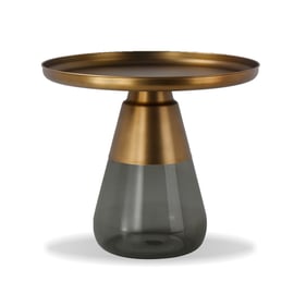 Mobital Duverre Antique Brass Smoke Grey End Table