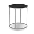 END table ONIX Round, semi-honed Black marble/Br. St. Base