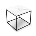 END TABLE ONIX Square, semi-honed white marble /blk PC base