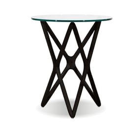 Mobital Quasar Black Clear Glass Top Tall End Table